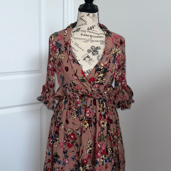 PrettyLittleThing Red and Pink Ruffled Sundress - Picture 1 of 4